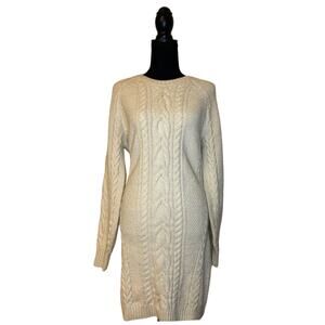 POLO Ralph Lauren Classic Cream Cable Knit Sweater Dress | Size L